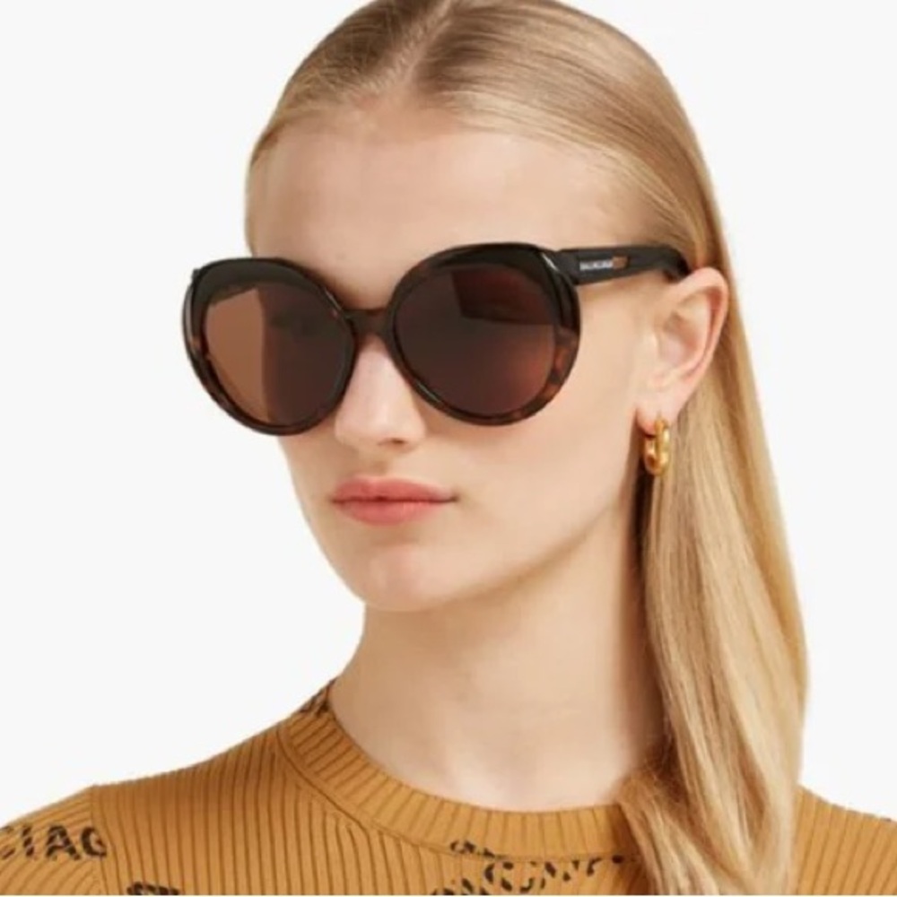 Balenciaga Round Sunglasses Havana/Black/Brown